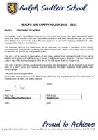 Health & Safety Policy 2020 – 2022