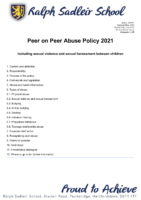 Peer on Peer Abuse Policy 2021