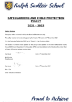 Safeguarding and Child Protection Policy 2021 – 2022